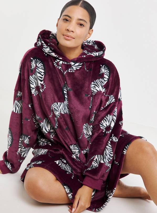 SIMPLY BE Pretty Secrets Oversized Hooded Blanket Zebra Print 20-34